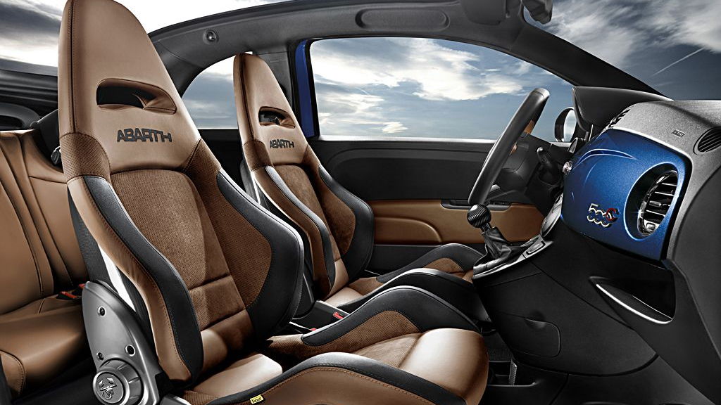 The interior of the Abarth 500 Cabrio Italia. Image: Fiat S.p.A