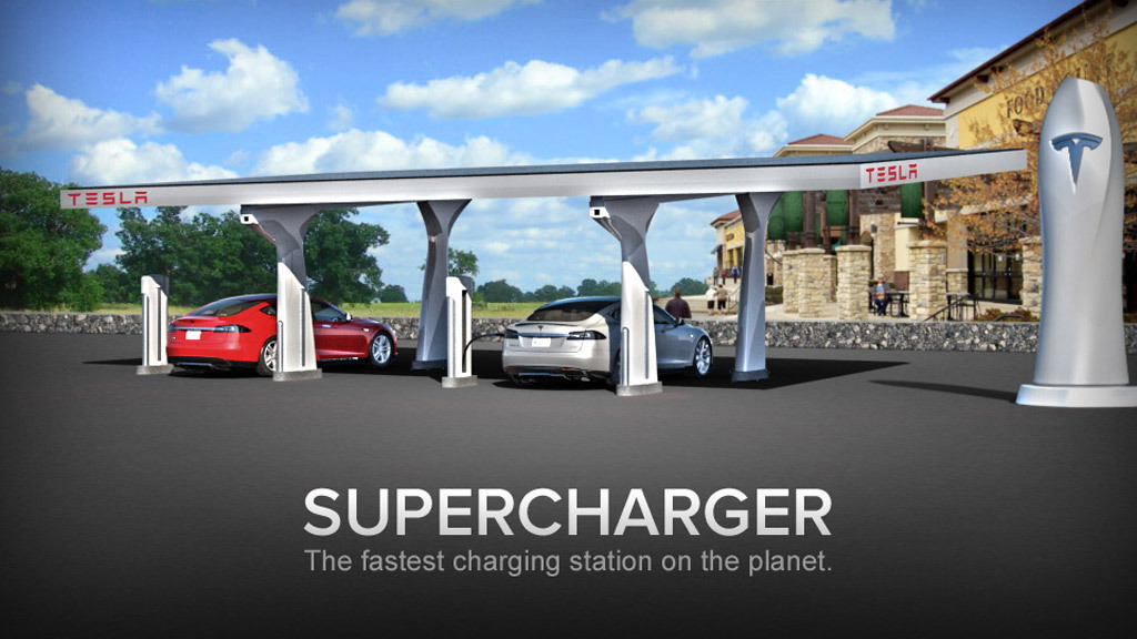 Tesla Supercharger fast-charging system for electric cars