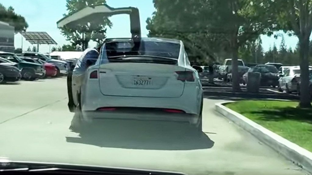 Tesla Model X 'Falcon' doors in action