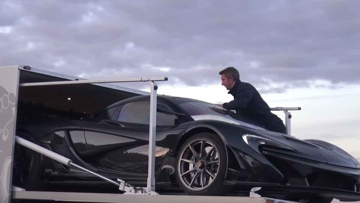 McLaren P1 LM loaded onto a truck at the Nürburgring