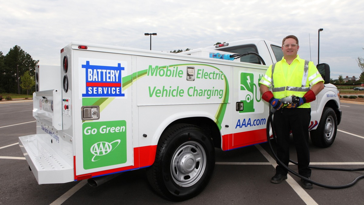 AAA's Mobile Electric Vehicle Charging truck