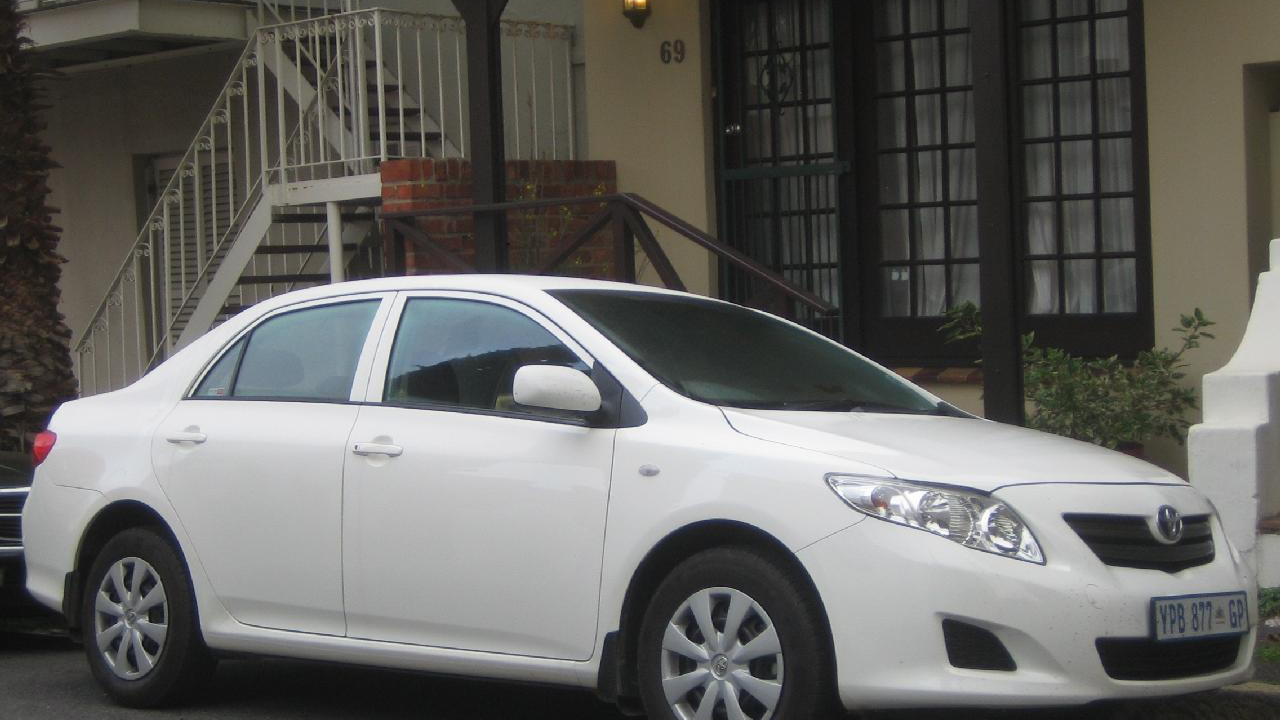 2010 Toyota Corolla sold in South Africa, shown in Die Waterkant, Cape Town