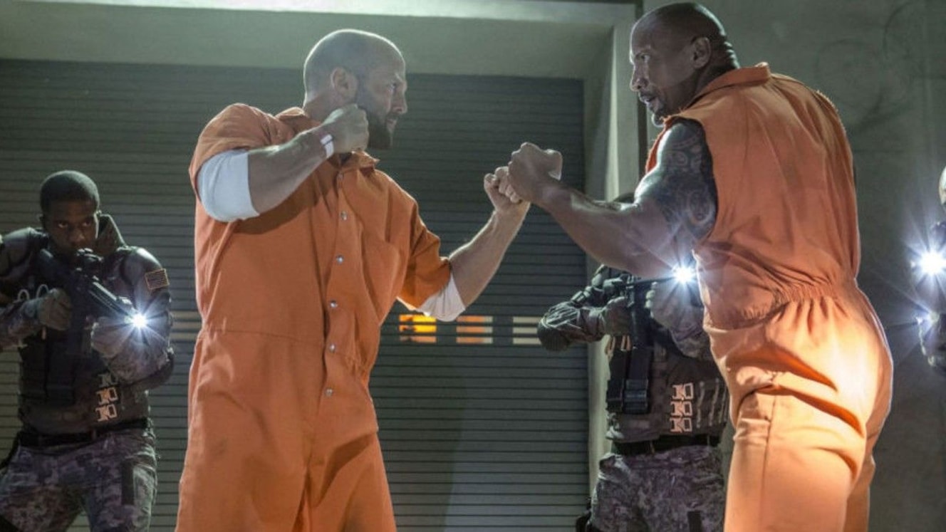 Dwayne Johnson and Jason Statham in 'The Fate of the Furious'