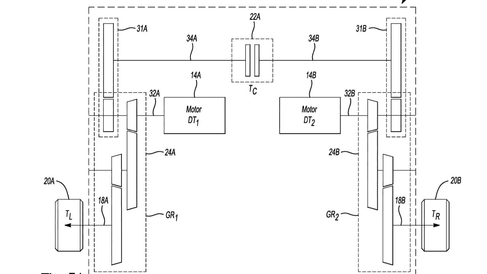 General Motors quad-motor coupling patent image