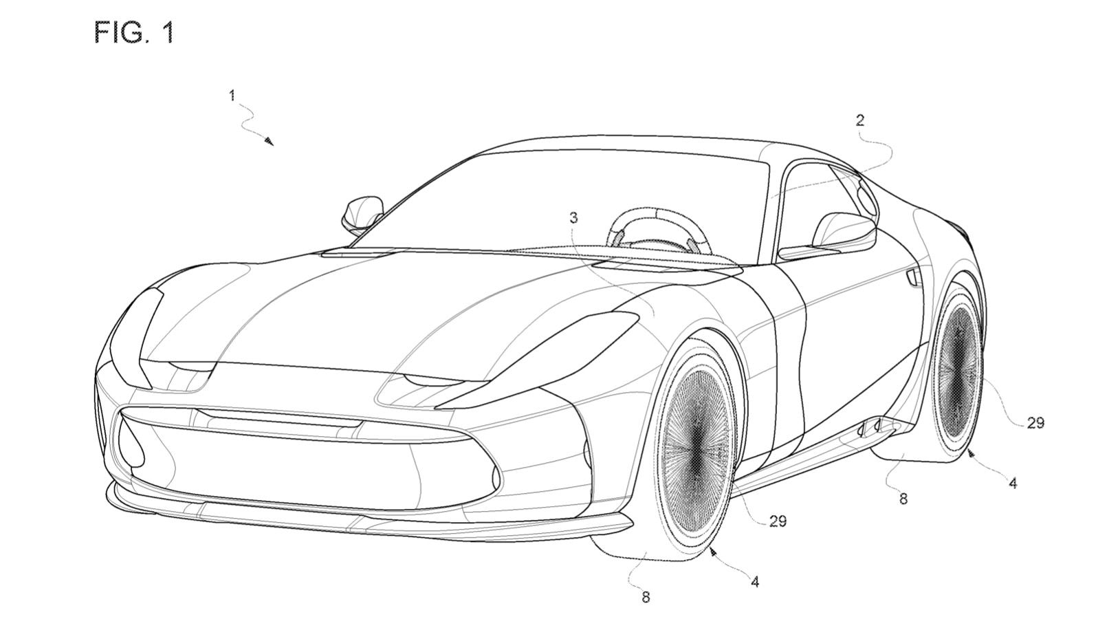 Ferrari in-wheel motor patent image