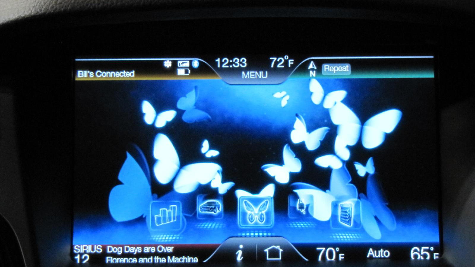 2012 Ford Focus Electric launch, New York City, January 2011 - butterflies on dash display