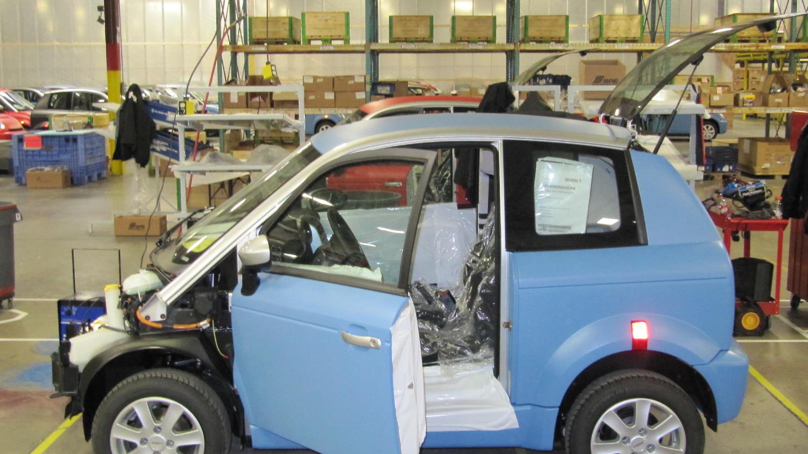 Assembly of Think City electric cars, Elkhart, Indiana, Jan 2011