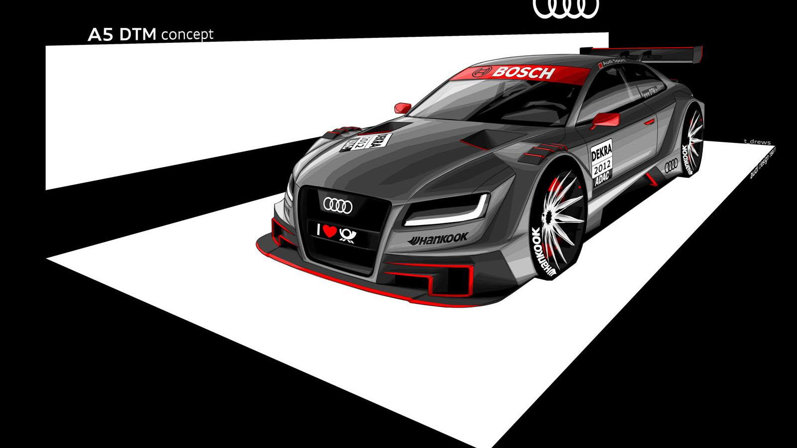 2012 Audi R17 A5 DTM race car preview sketch