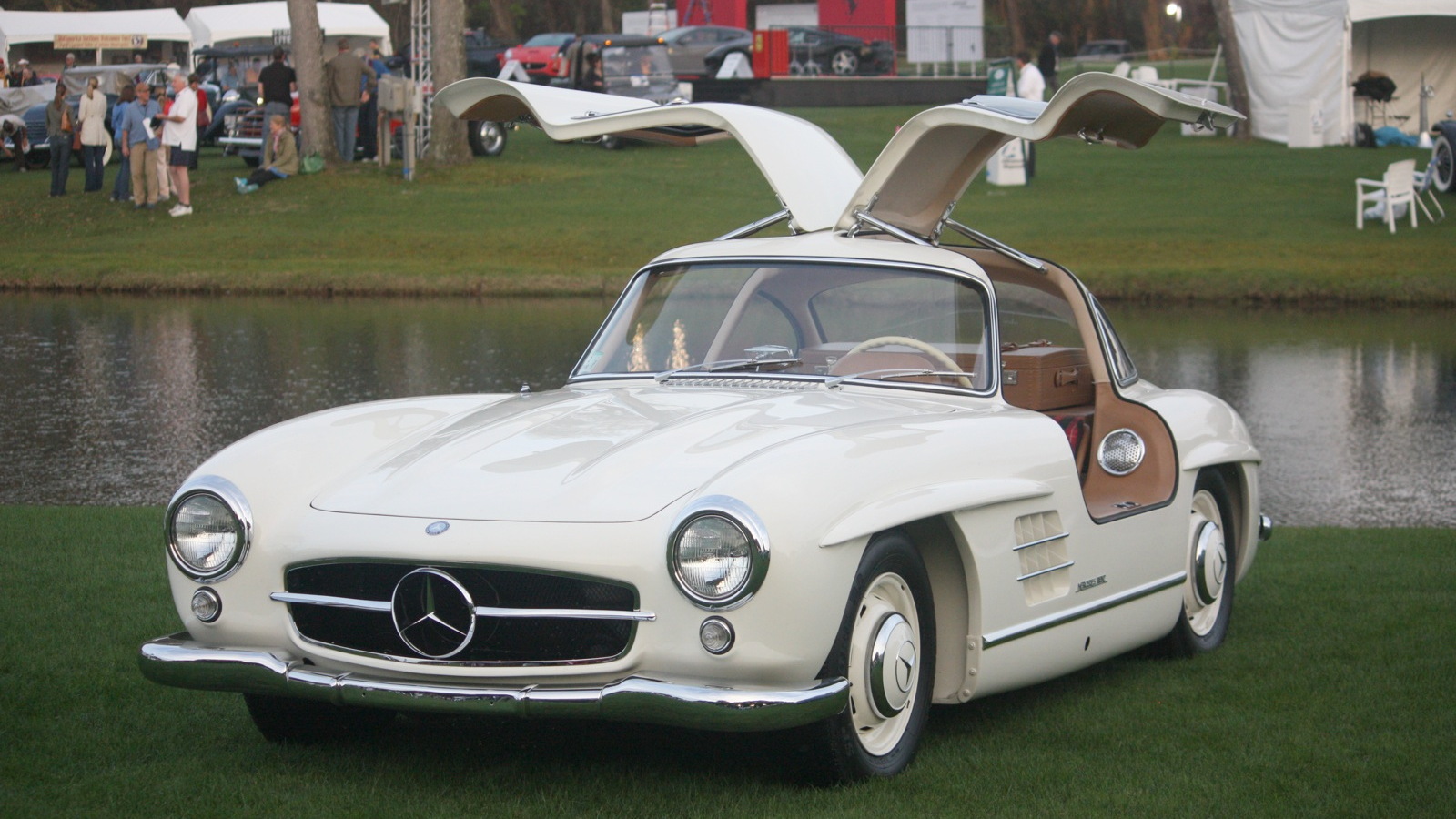 A Mercedes-Benz 300SL Gullwing coupe at Amelia Island