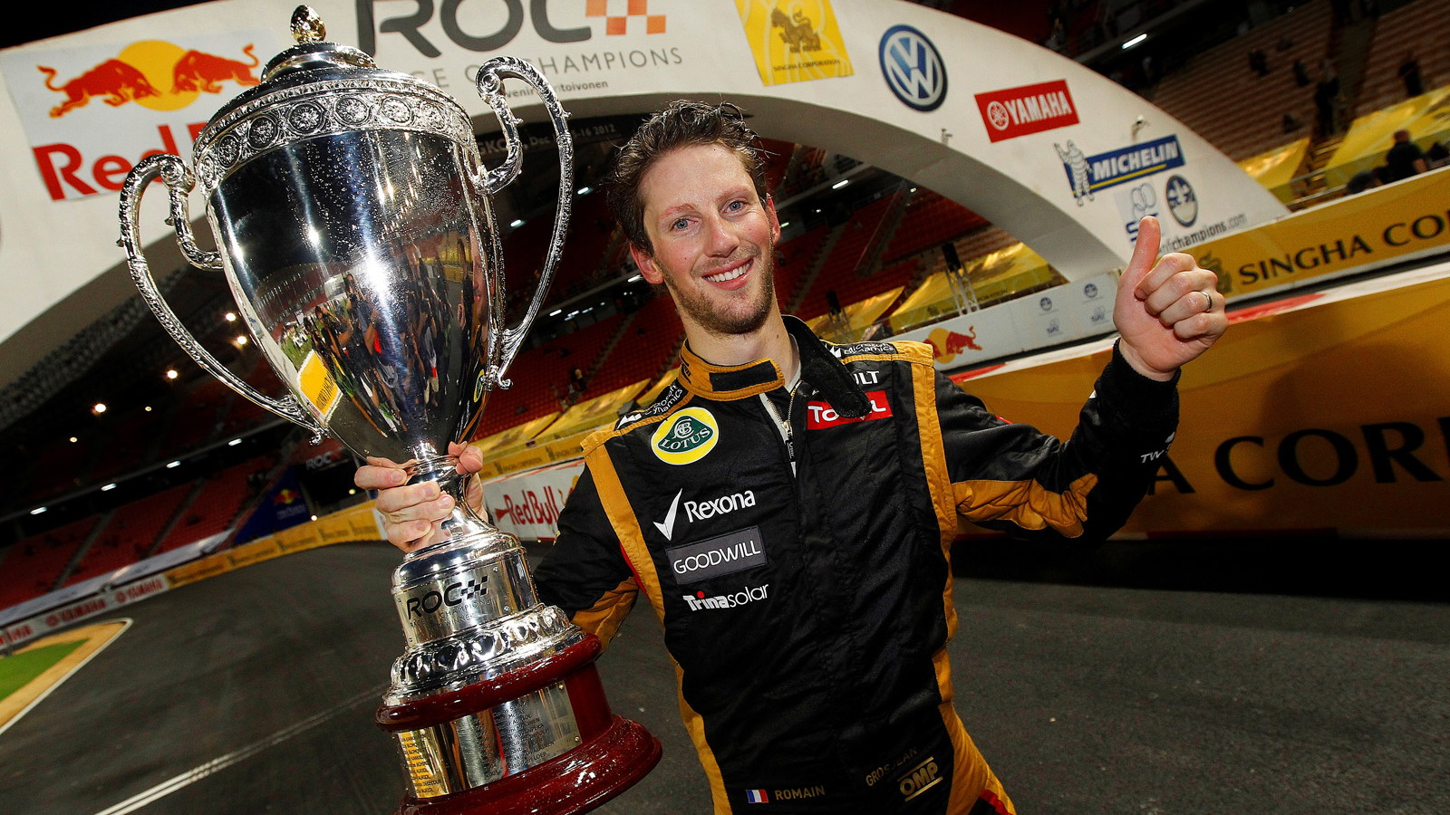 Romain Grosjean after winning the 2012 ROC - Image courtesy of Race Of Champions