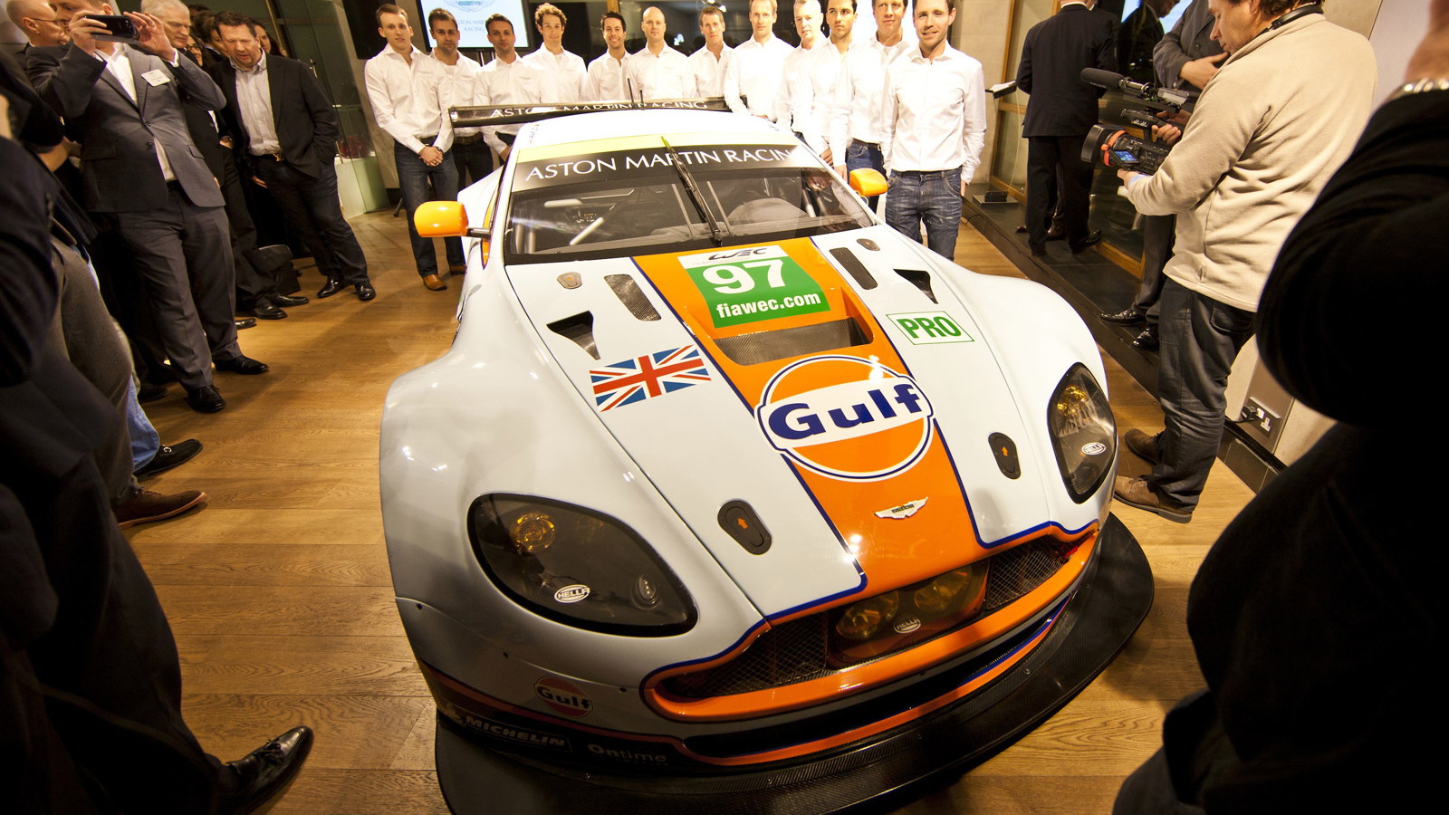 2013 Aston Martin Vantage GTE race car launch