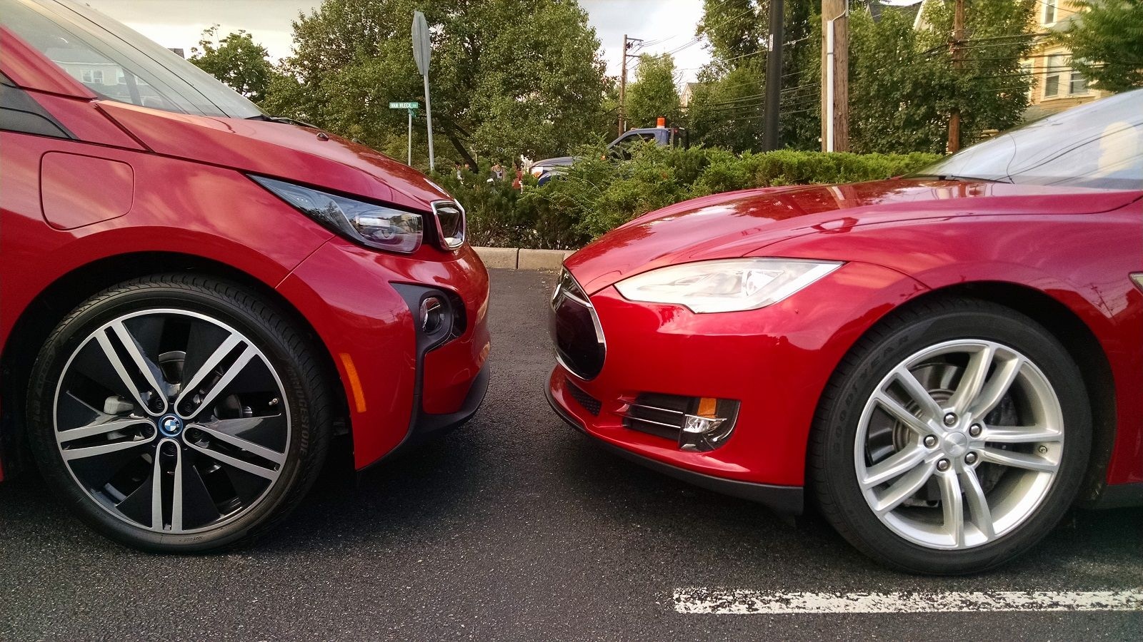 2014 BMW i3 and 2014 Tesla Model S   [photo: Tom Moloughney]