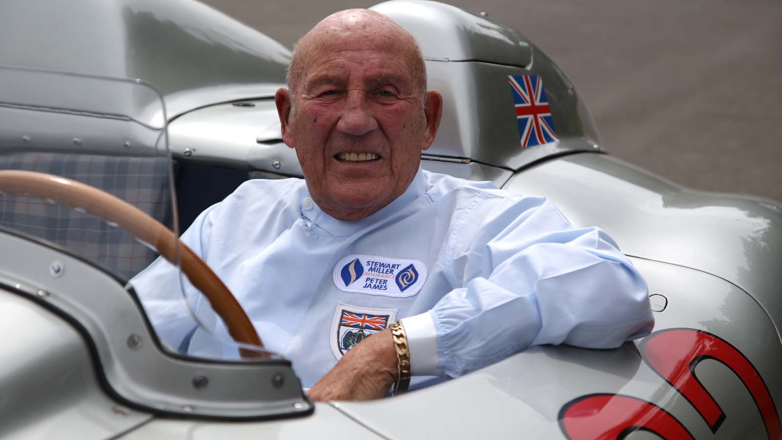 Sir Stirling Moss at the wheel of the 300 SLR