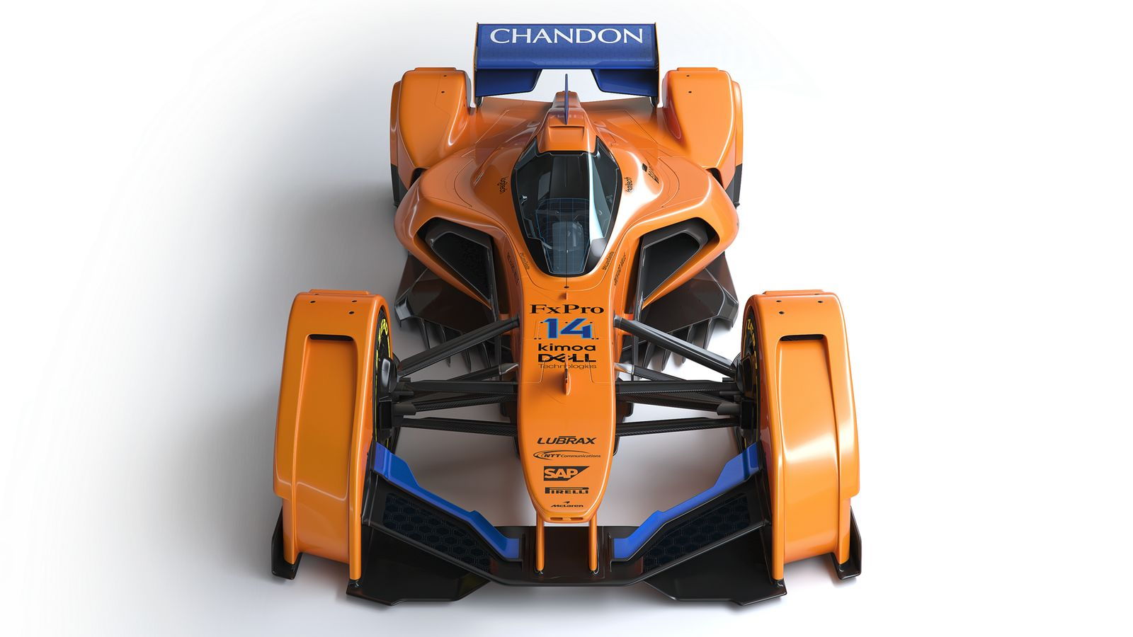 McLaren X2 concept race car with new papaya livery