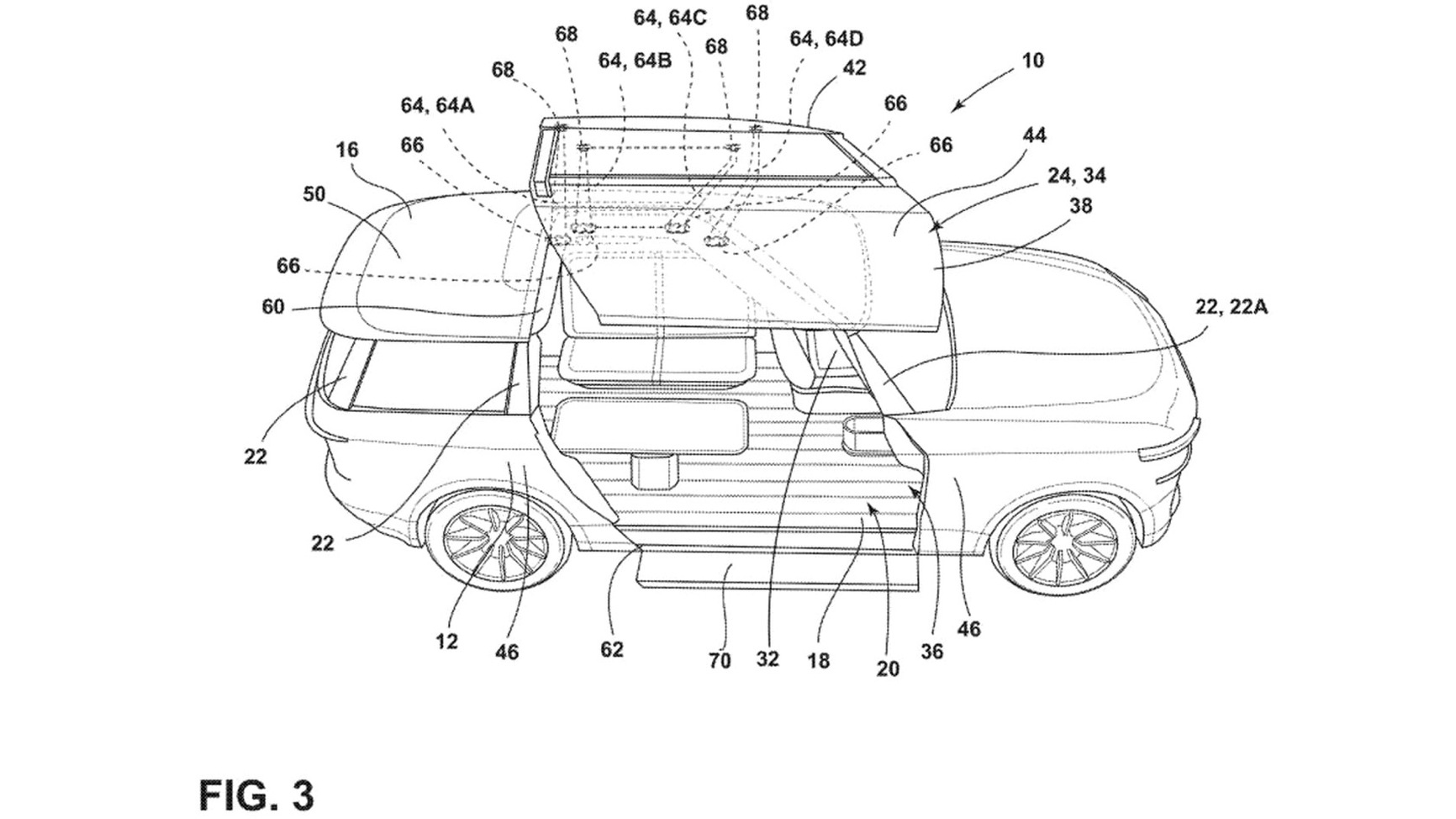 Ford gullwing door patent image