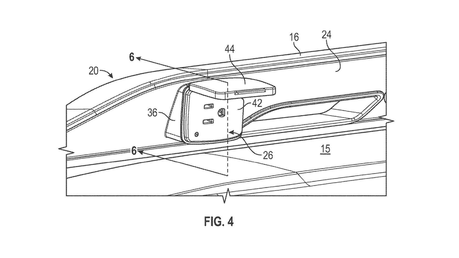 Ford roof rail power outlet patent image