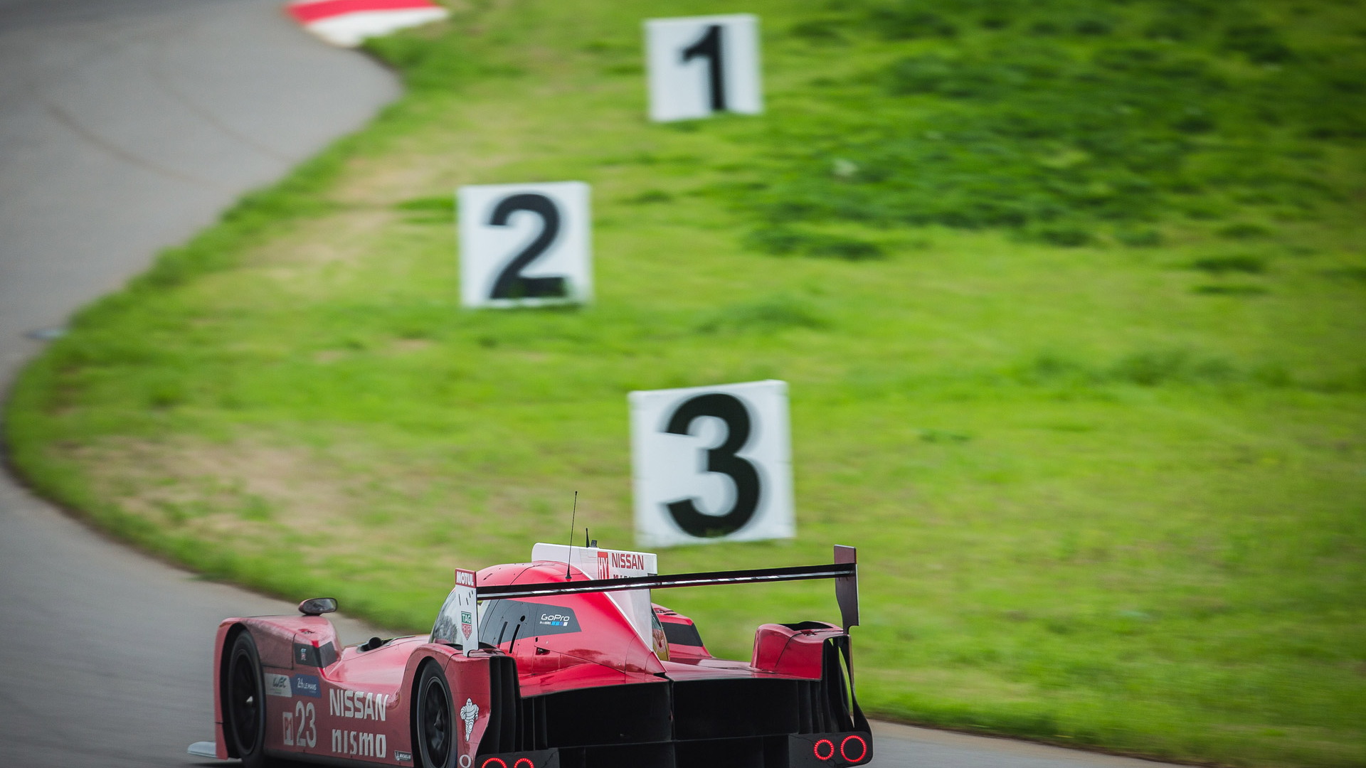 2015 Nissan GT-R LM NISMO LMP1 testing at NCM Motorsports Park in Bowling Green, Kentucky
