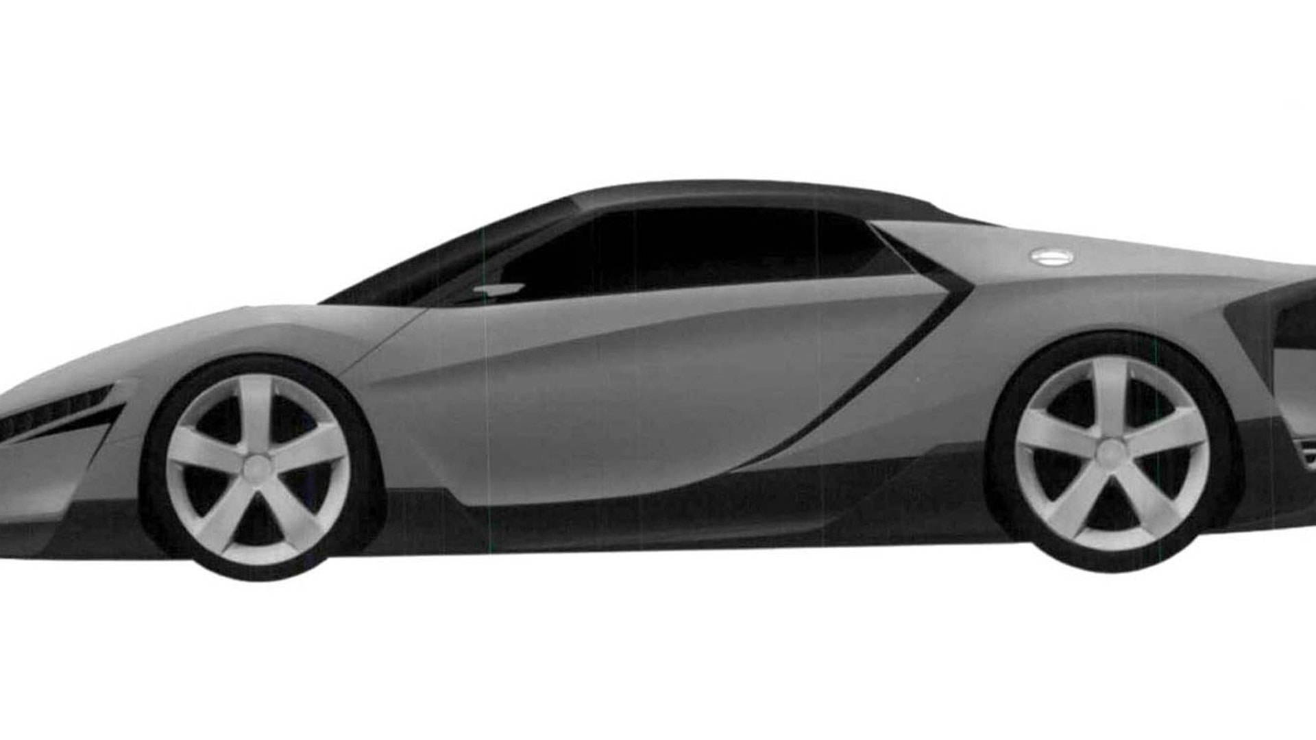 Patent drawing for mid-engine sports car filed by Honda - Image via Autovisie