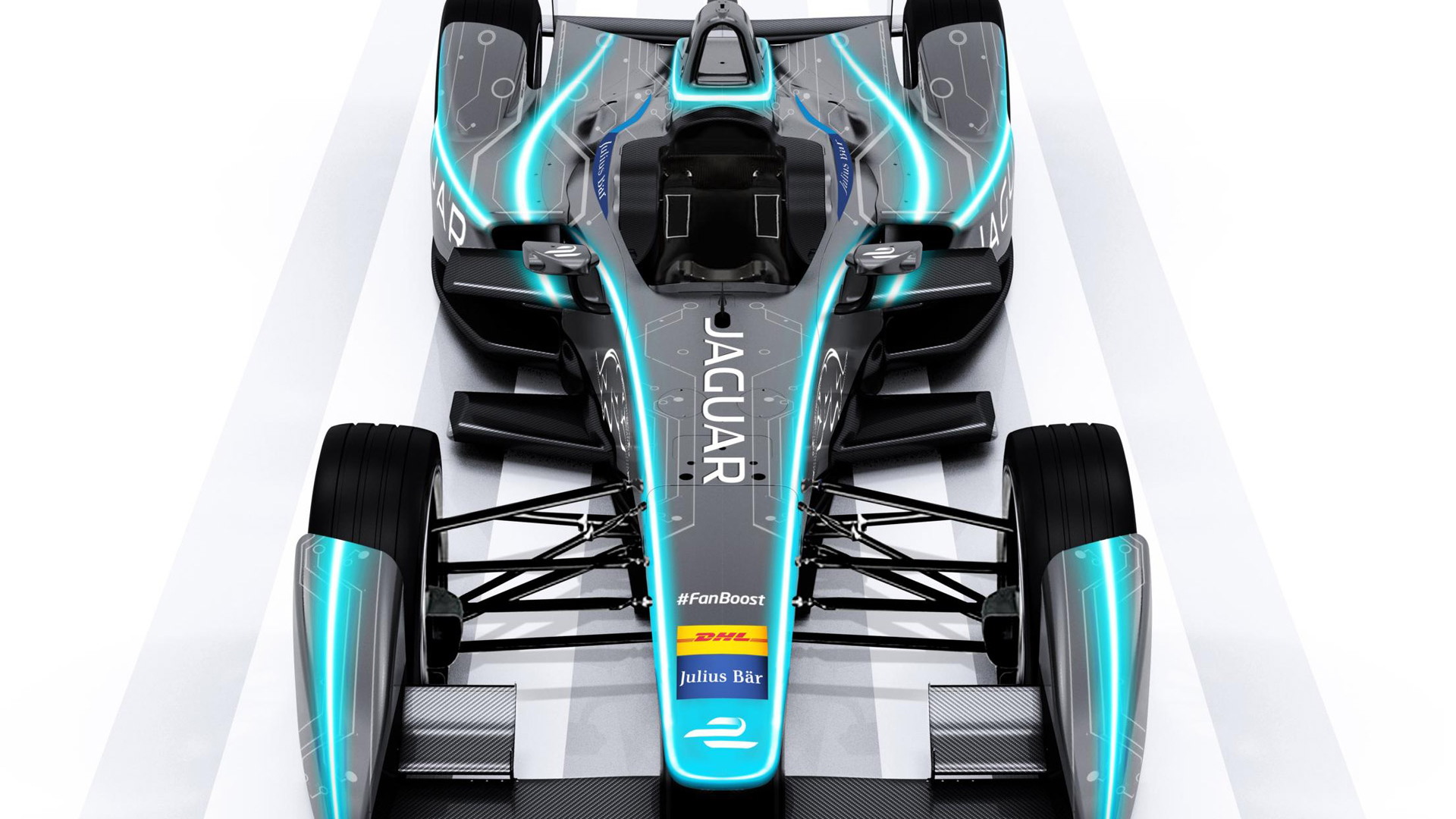Jaguar electric race car for season three of the Formula E Championship