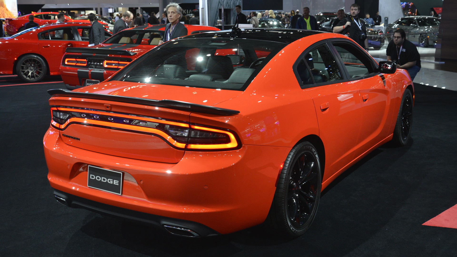 2016 Dodge Challenger and Charger in Go Mango, 2016 New York Auto Show