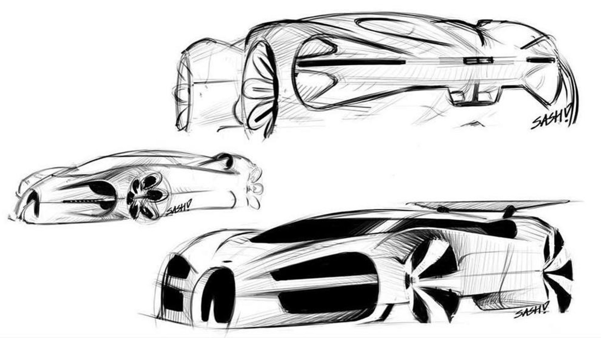Proposed design for Bugatti Chiron by Sasha Selipanov - Image via CNET