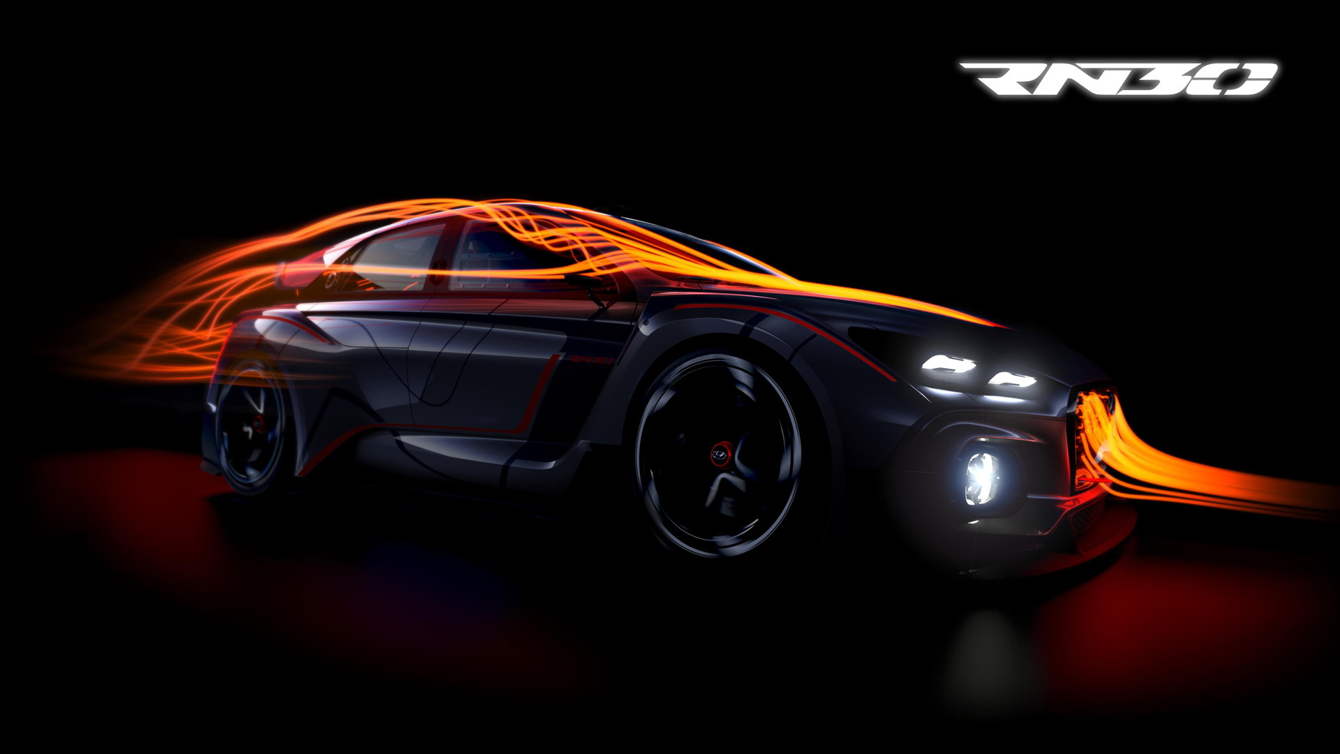 Teaser for Hyundai RN30 concept debuting at 2016 Paris auto show