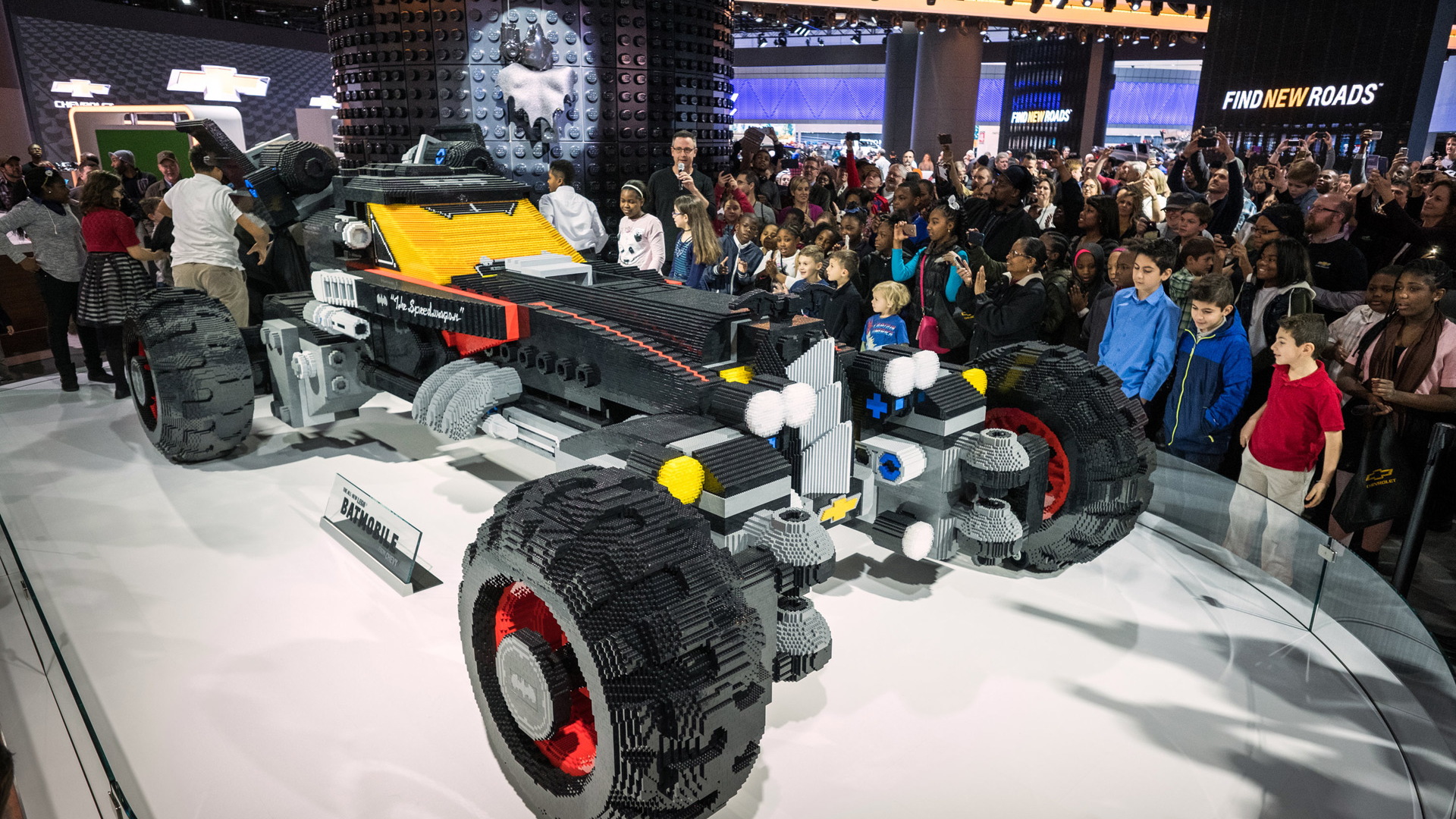 Life-size Lego Batmobile built by Chevrolet, 2017 Detroit auto show