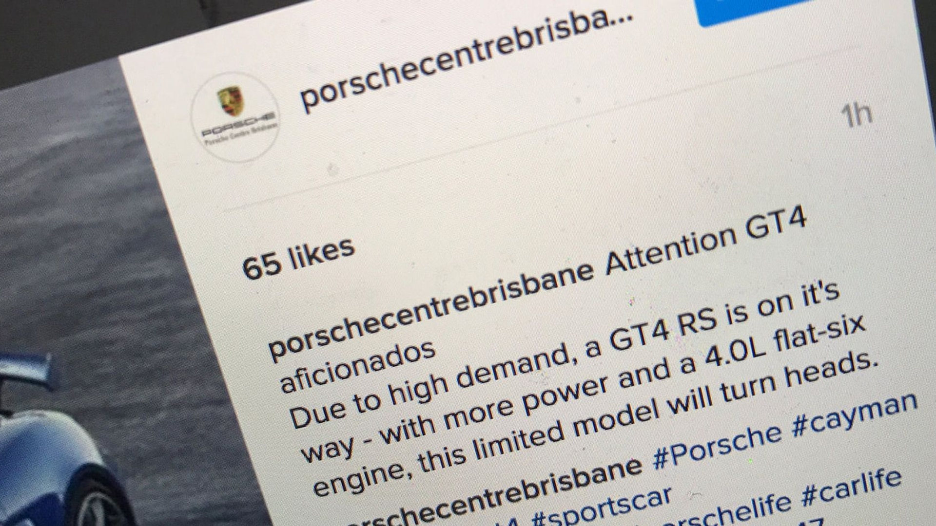 Screenshot of Instagram post from Porsche Centre Brisbane - Image via CarAdvice