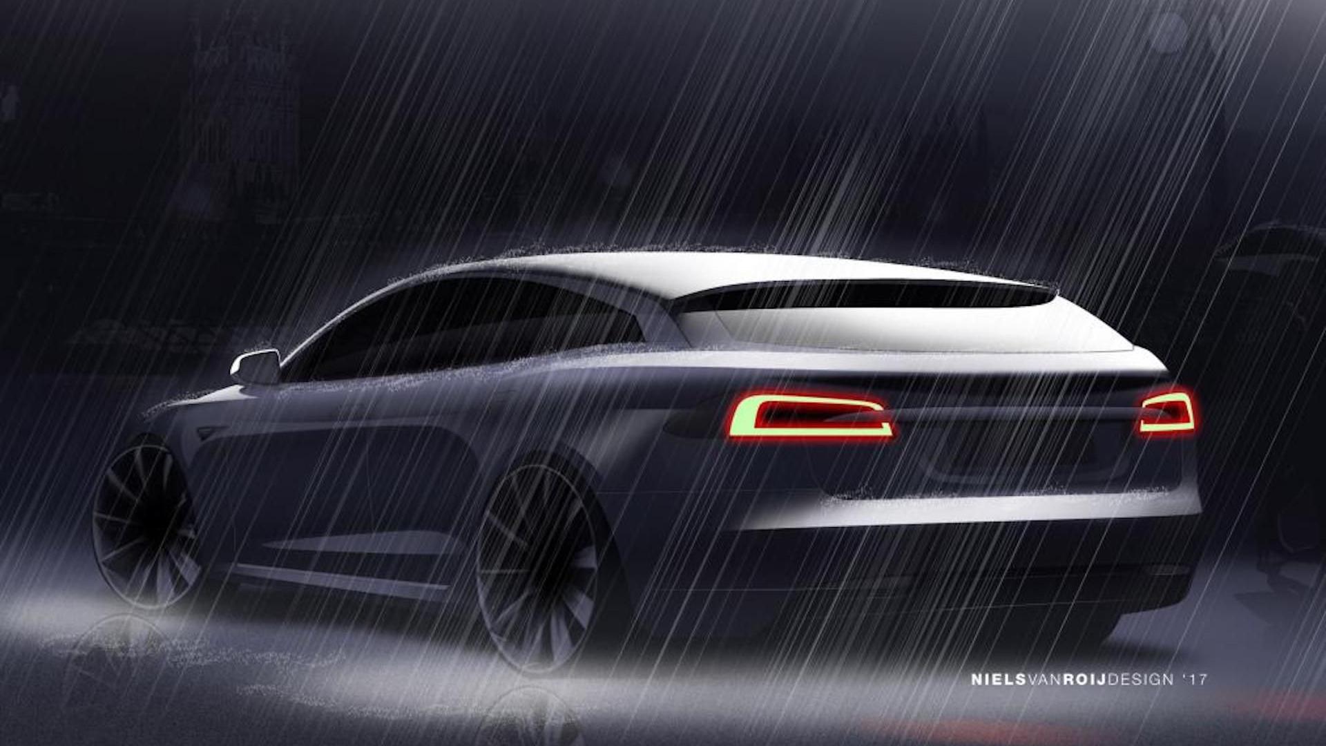 RemetzCar Tesla Model S shooting brake design sketch