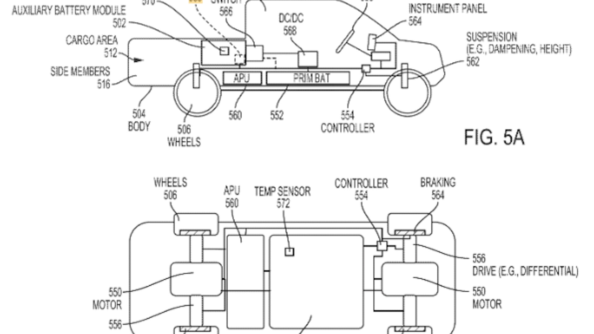 Rivian auxiliary battery pack technology patent
