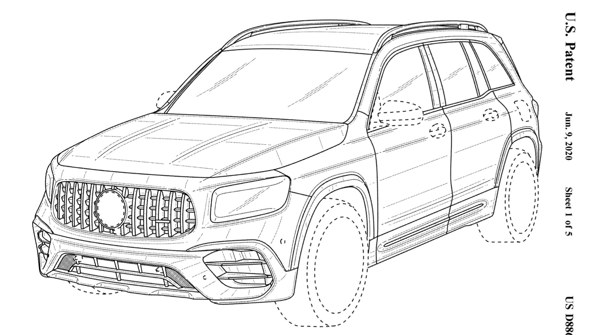 Likely 2021 Mercedes-AMG GLB 45 shown in patent filing