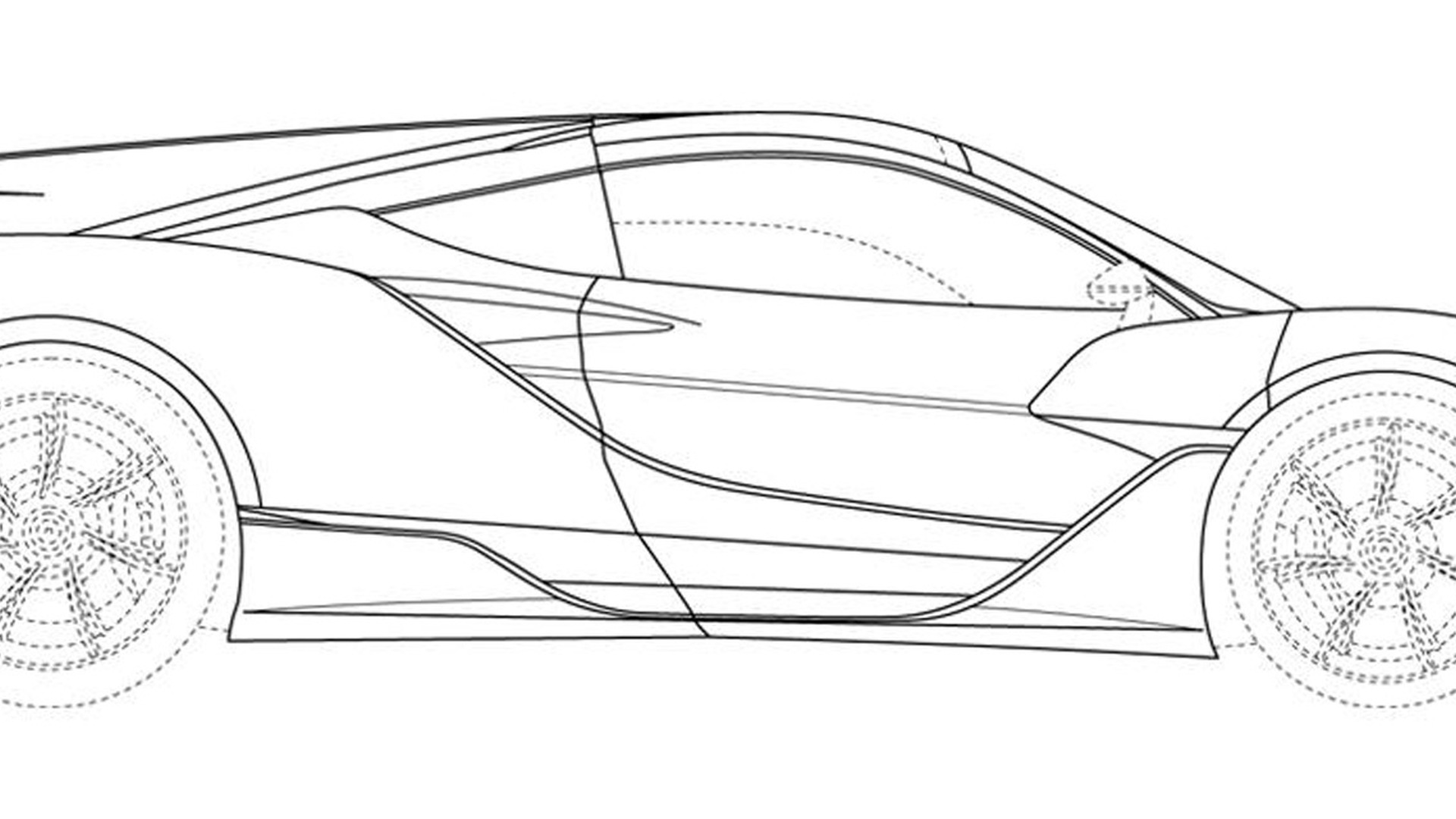 Patent drawings of possible McLaren supercar - Photo credit: Taycan EV Forum/J-PlatPat