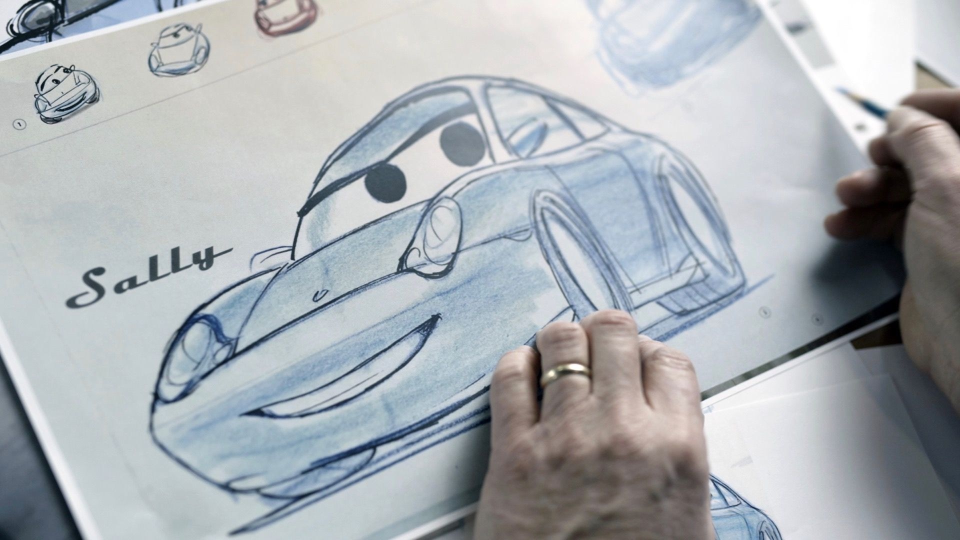 Original artwork for Sally Carrera Porsche 911 from "Cars"