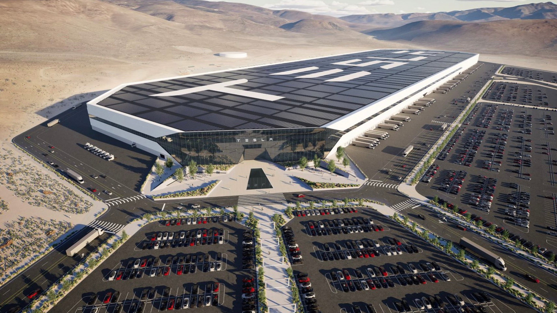 Artist's impression of upgraded Tesla plant near Reno, Nevada