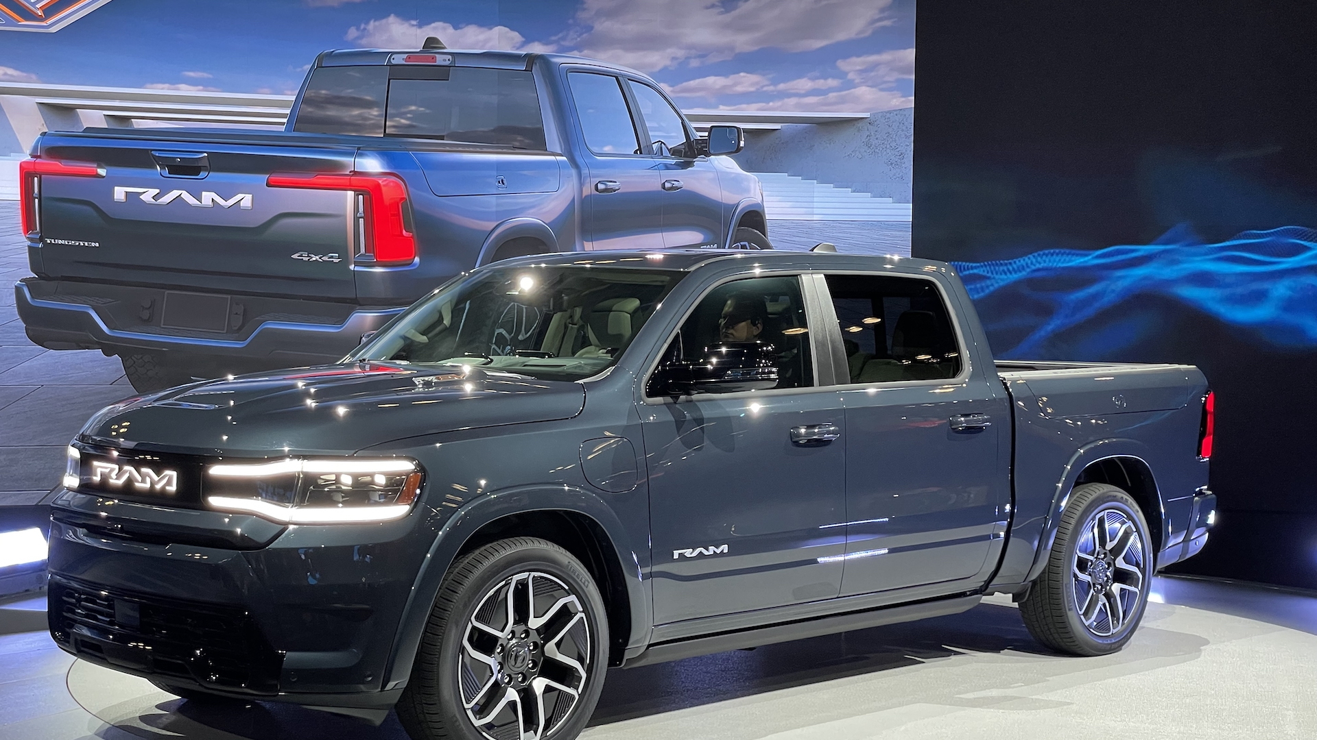 2025 Ram 1500 REV at the 2023 New York auto show