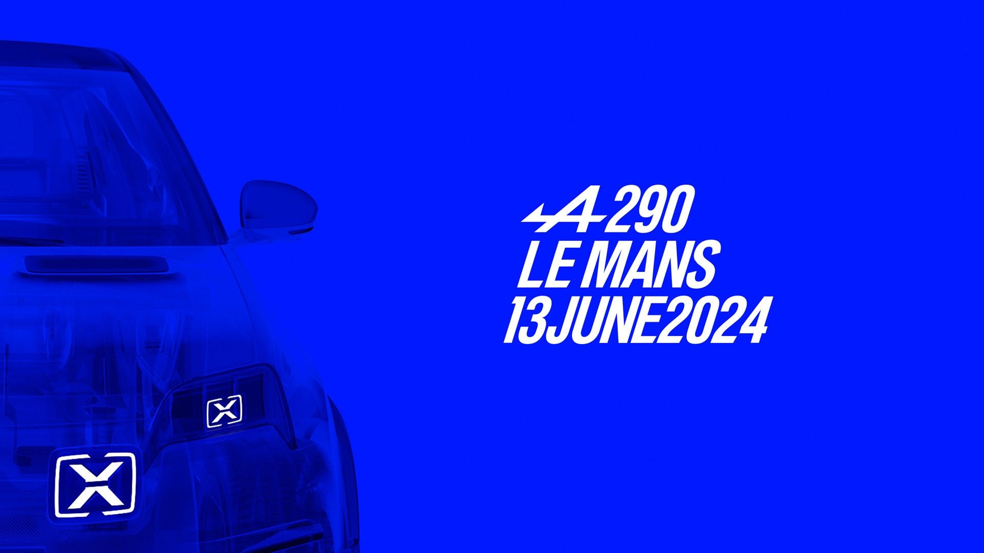 Teaser for 2025 Alpine A290 debuting on June 13, 2024