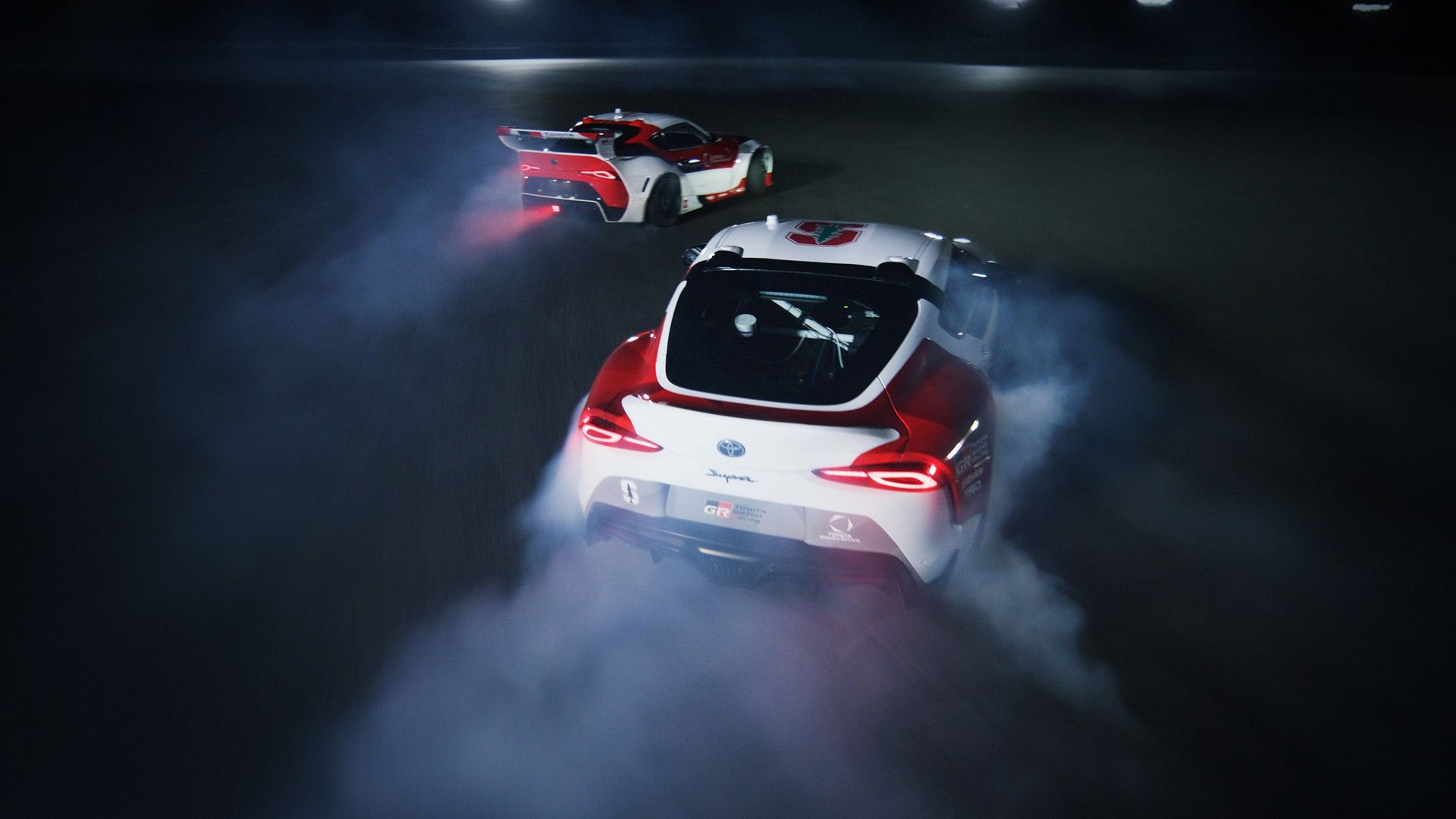 Toyota Supra autonomous tandem drifting demonstration