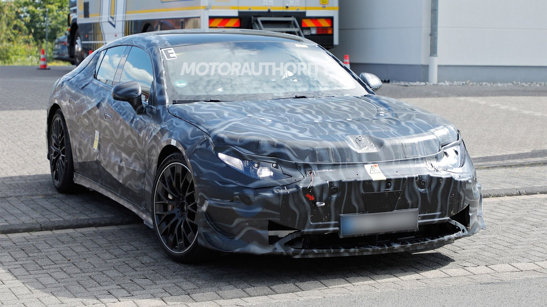 2027 Mercedes-Benz AMG GT 4-Door Coupe EV spy shots - Photo via Baldauf