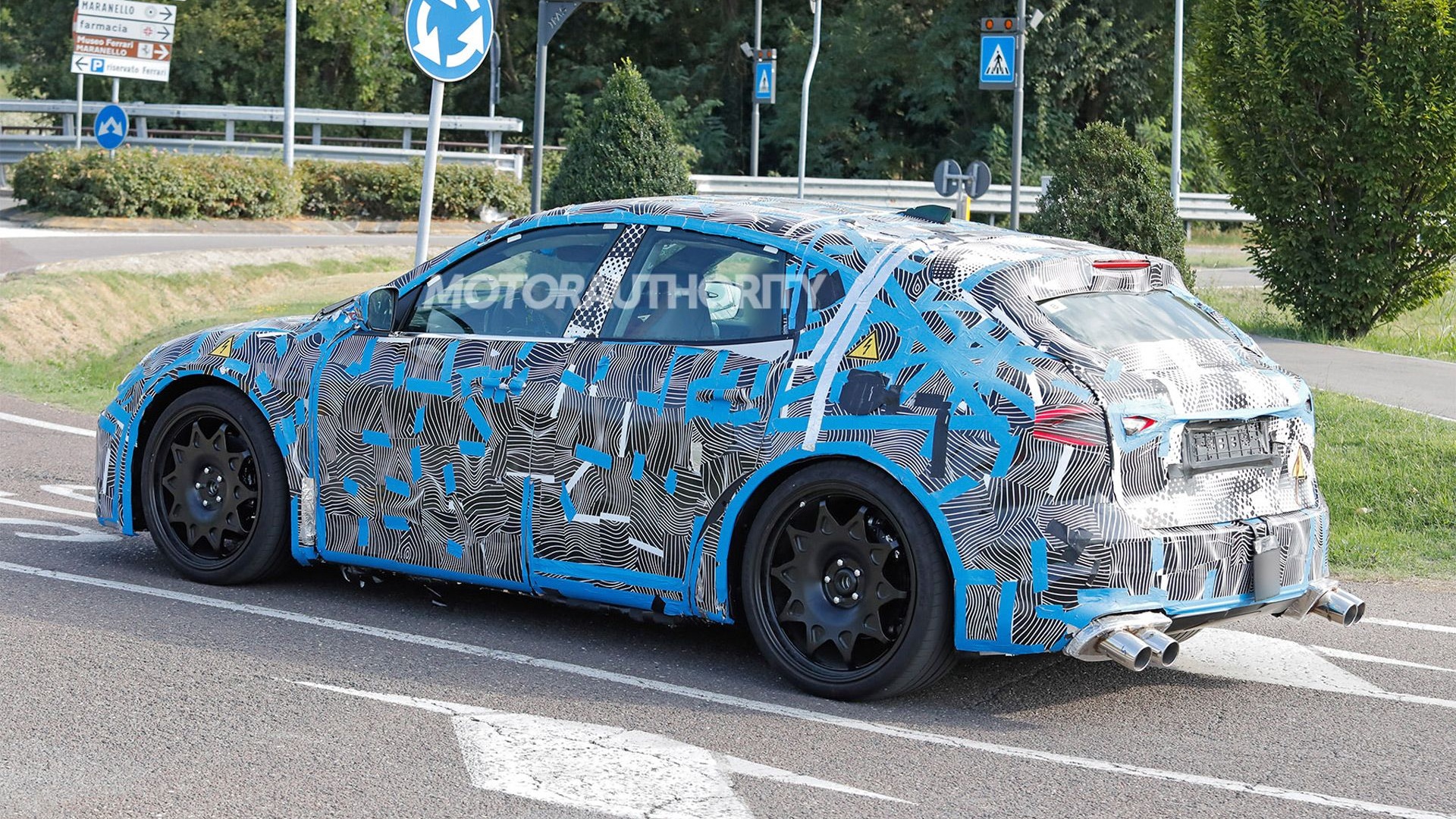 2026 Ferrari electric vehicle test mule spy shots - Photo via Baldauf