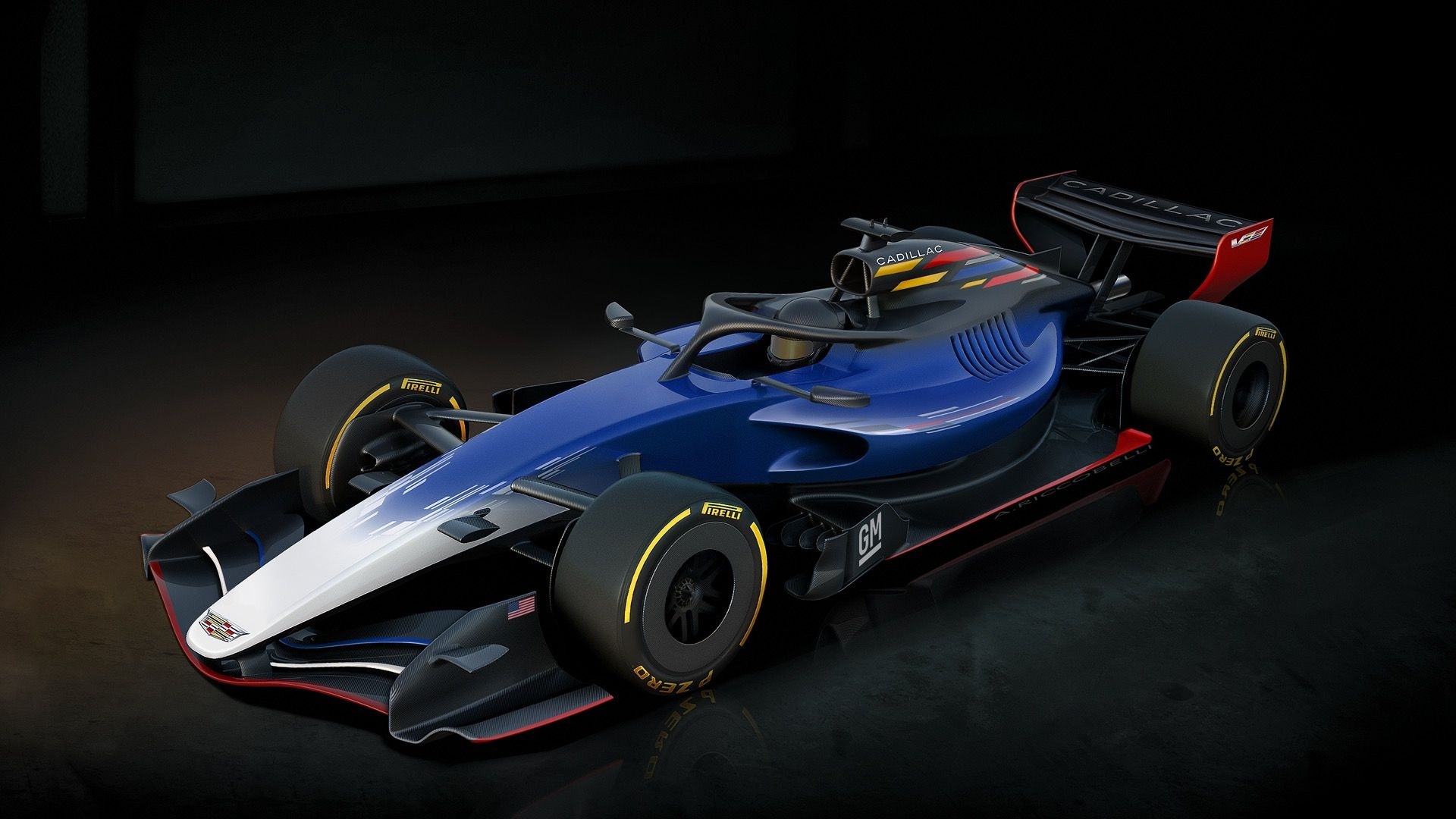 Cadillac F1 car rendering