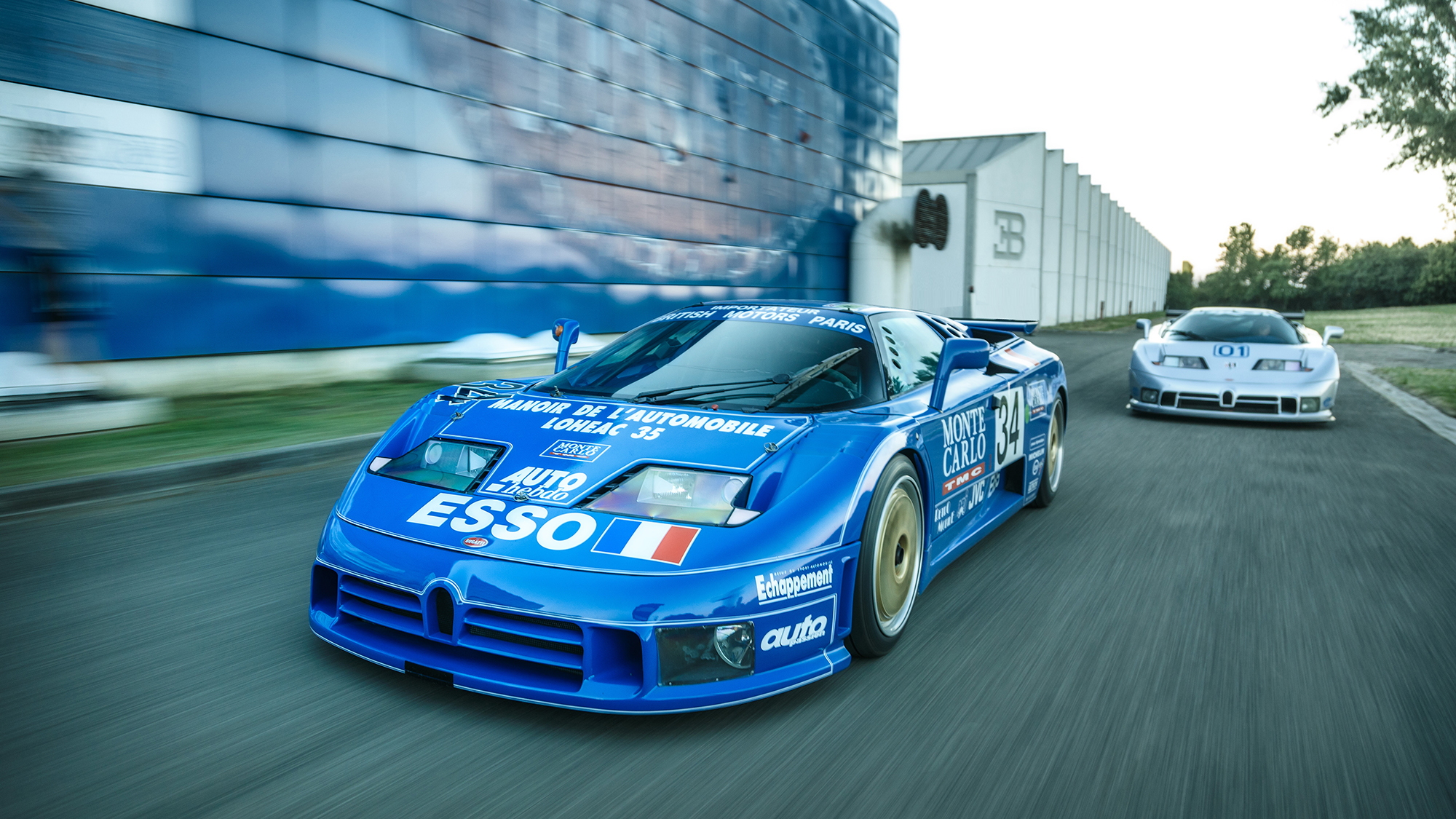 The only two factory-prepared racing Bugatti EB110