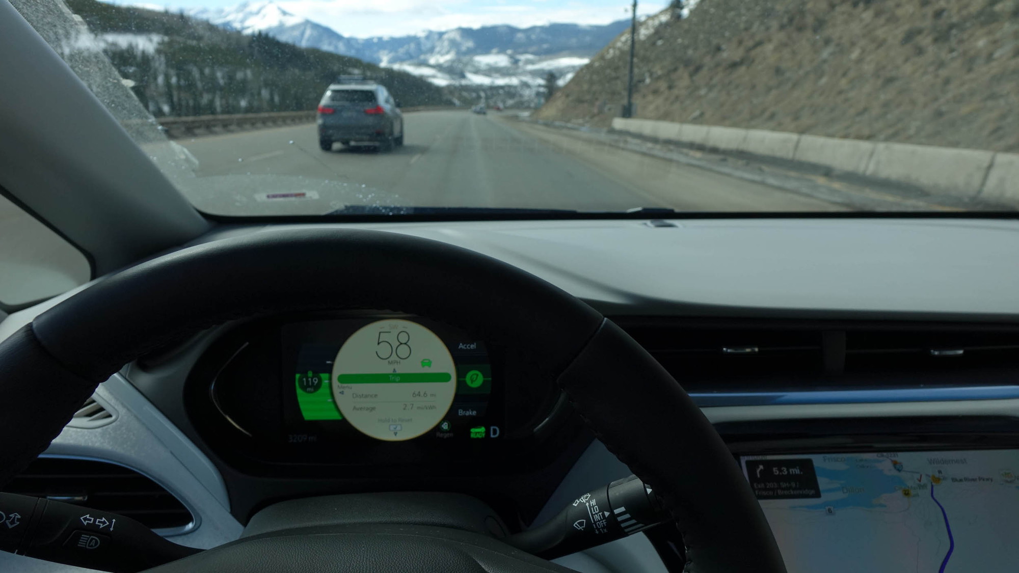 2019 Chevrolet Bolt EV on I-70 in Colorado