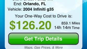 The Cost2Drive app for iPhone. Image: C2G