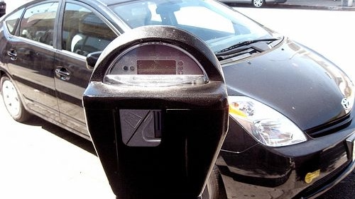 Toyota Prius at parking meter