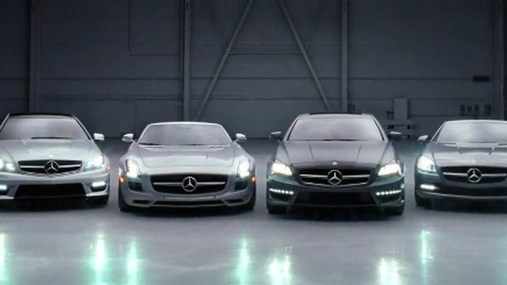 Mercedes-Benz SLS AMG Roadster and C63 AMG Coupe revealed in Super Bowl ad