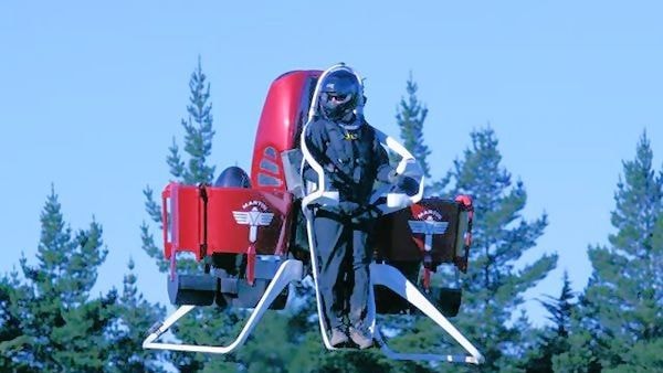 Martin P12 jet pack prototype flying.