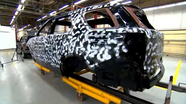 2011 Ford Explorer chassis in the camouflaging process