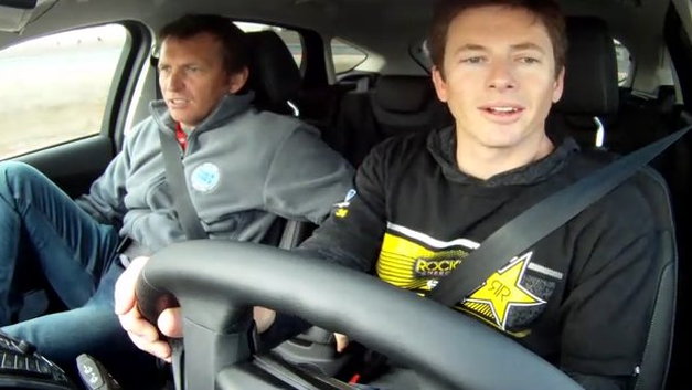 Justin Bell and Tanner Foust drive the 2012 Ford Focus