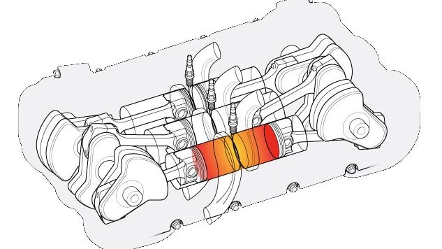Pinnacle Engines variable cycle opposed cylinder engine 