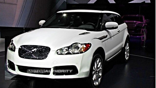 Illustration of Jaguar face on a Land Rover Evoque